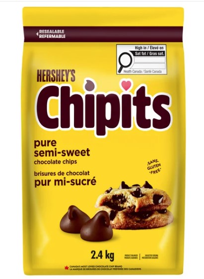 Hershey’s Chipits Pure Semi-sweet Chocolate Chips, 2.4 kg