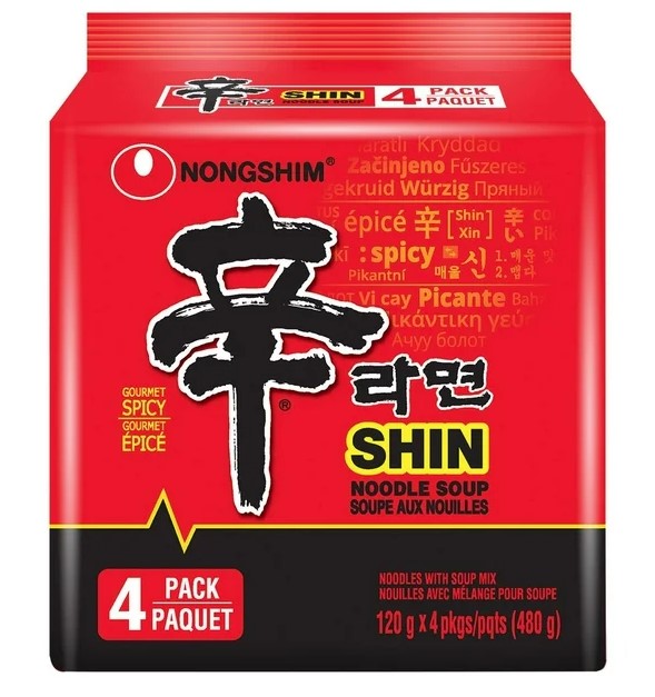 Nongshim Shin Ramyun, 120g x 4, Family Pack