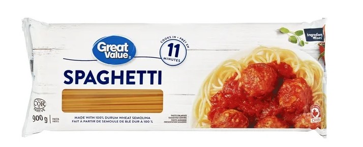 Great Value Spaghetti Pasta, 900 g