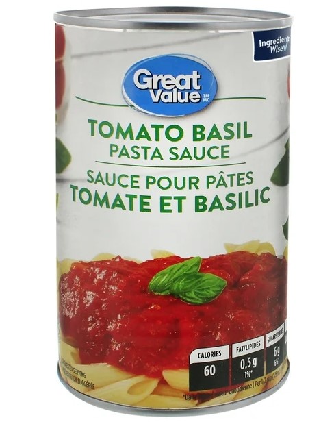 Great Value Tomato Basil Pasta Sauce, 680 mL
