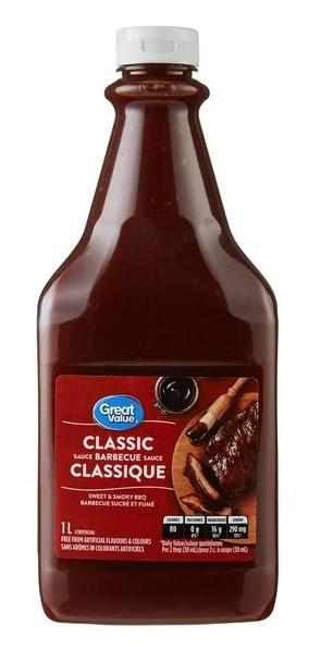 Great Value Classic Barbecue Sauce, 1 L