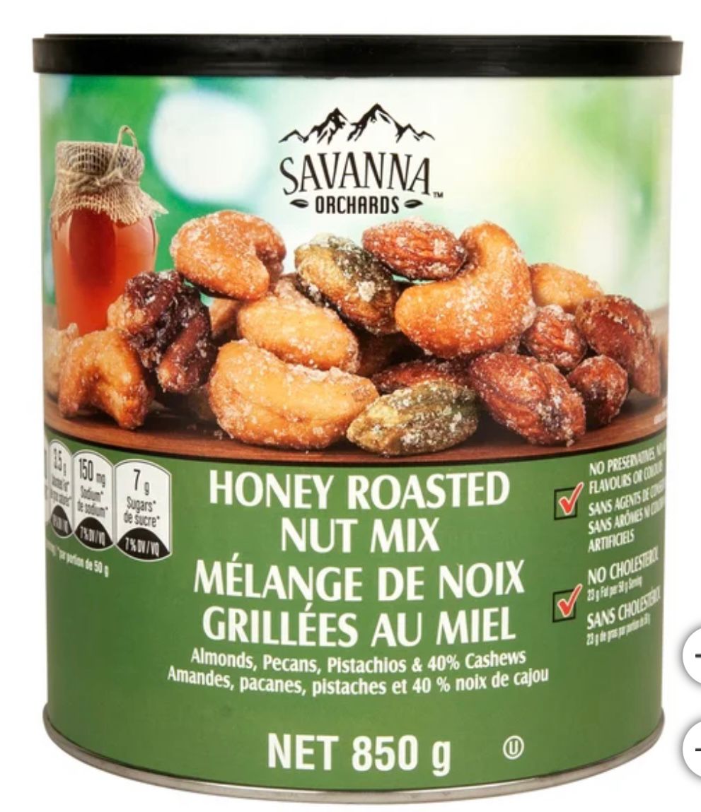 Savanna Orchards Honey Roasted Nut Mix, 850 g