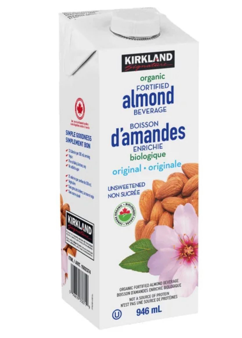 Kirkland Signature Organic Almond Beverage Original, 6 × 946 mL