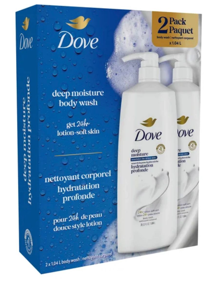 Dove Deep Moisture Body Wash, 2x 1.04L