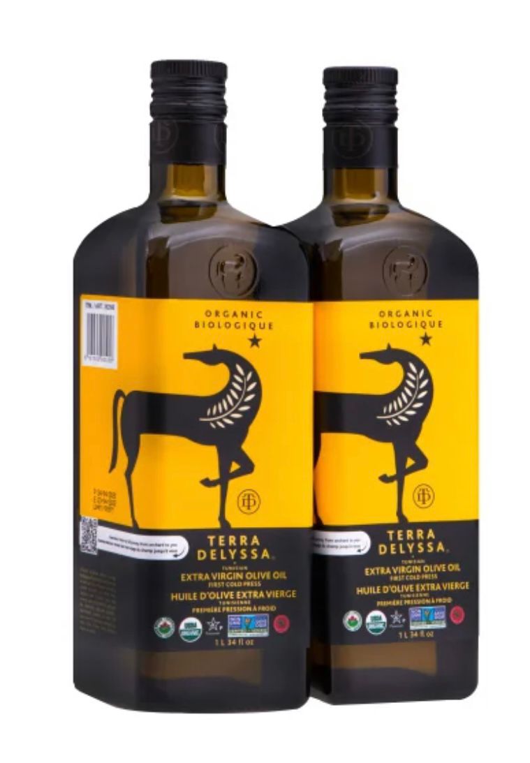 Terra Delyssa Organic Extra Virgin Olive Oil, 2 x 1L