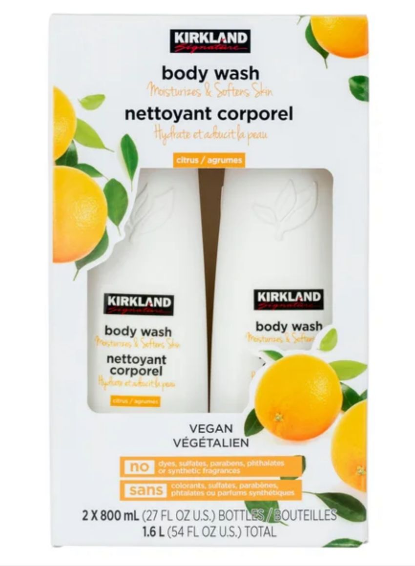 Kirkland Signature Citrus Body Wash, 2 x 800 mL