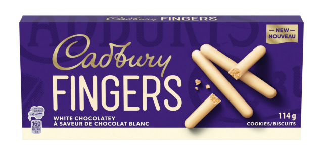 CADBURY FINGERS WHITE CHOCOLATEY, Chocolatey Cookie Biscuits114g
