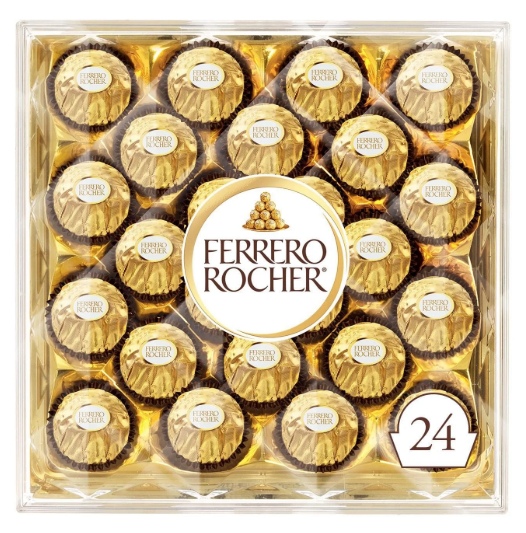 Ferrero Rocher, Fine Hazelnut Chocolate, 24 Individually Wrapped Chocolates,, 300g