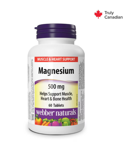 Webber Naturals Magnesium, Enhanced Absorption, 500 mg, 60 Tablets