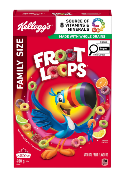 Kelloggs Froot Loops* Cereal Family Size, 480g, Froot Loops® Cereal 480g