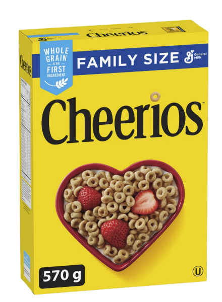 Original Cheerios Breakfast Cereal, Family Size, 570 g