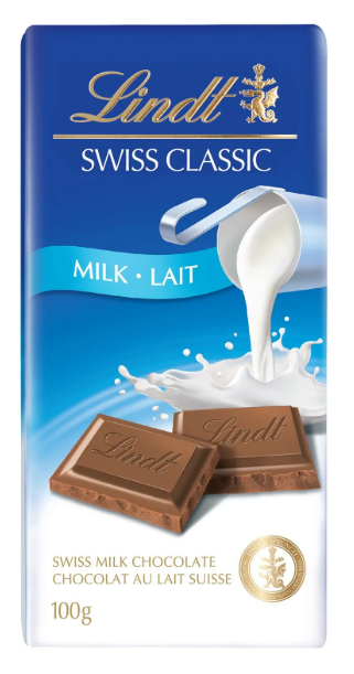 Lindt Swiss Milk Chocolate Bar, 100 g