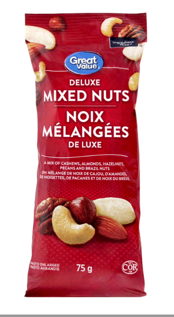 Great Value Deluxe Mixed Nuts, 75 g