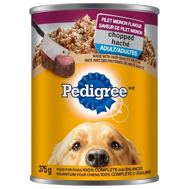 Pedigree Chopped Filet Mignon Flavour High Protein Wet Dog Food, 375g